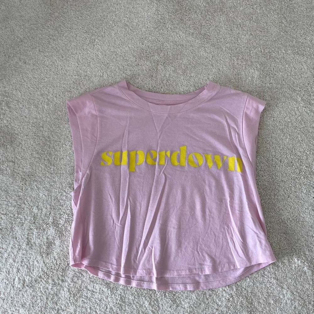 Revolve superdown pink baby doll t-shirt
